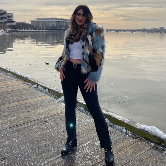 Adrienne Landau Jackets & Blazers - Adrienne Landau Faux Fur Collared Jacket